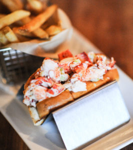 Lobster roll with french fries